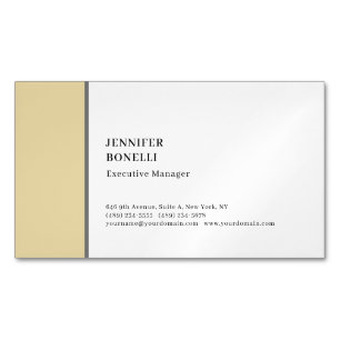Professional plain minimalist modern grey white 	Magnetic business card