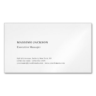 Professional plain minimalist modern  	Magnetic business card