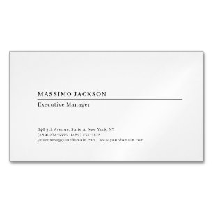 Professional plain minimalist modern  	Magnetic business card