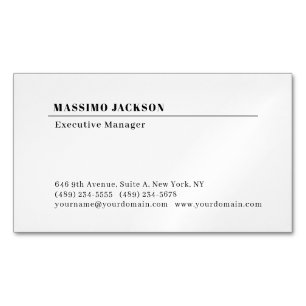 Professional plain minimalist modern 	Magnetic business card