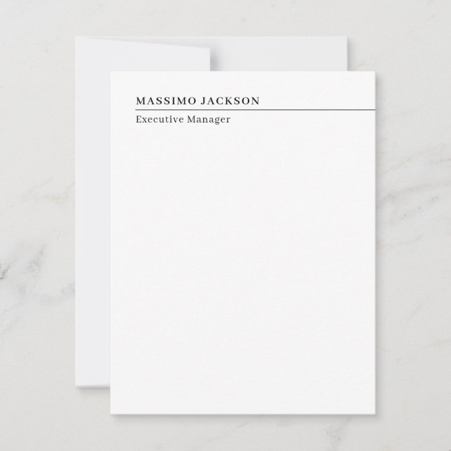Professional plain minimalist modern name title card (Front)