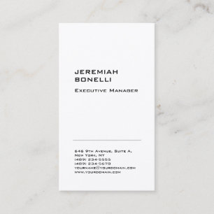 Professional plain minimalist modern premium silk business card