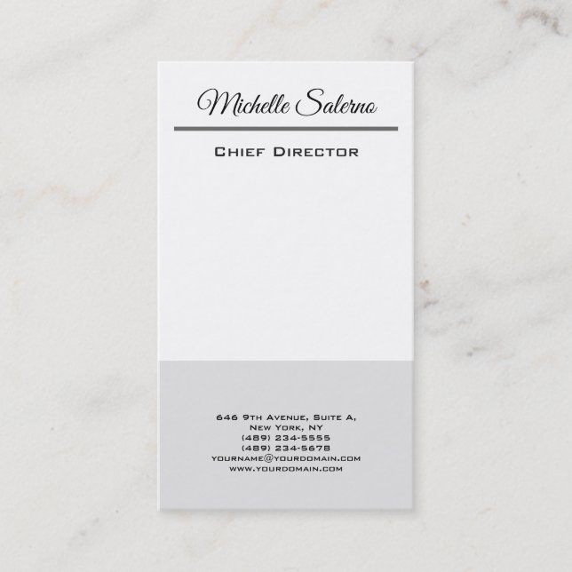 Professional Plain Minimalist Modern Simple Business Card (Front)