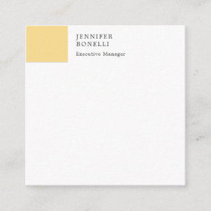 Professional plain minimalist modern yellow white enclosure card