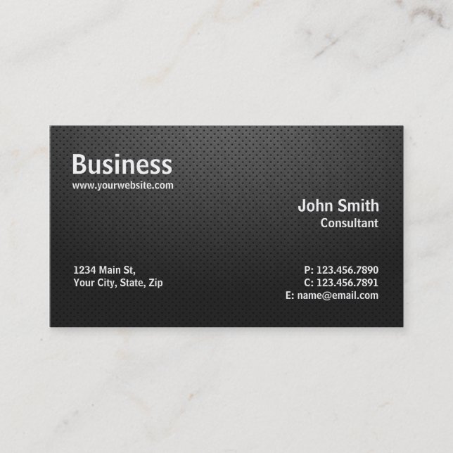 Professional Plain Modern Computer Repair Black Business Card (Front)