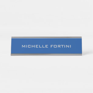 Professional Plain Modern Deep Blue Desk Name Plate