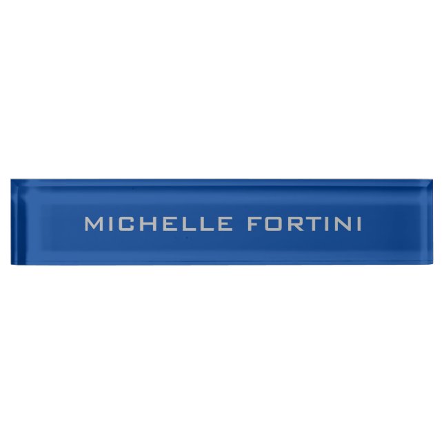 Professional Plain Modern Deep Blue Nameplate (Front)