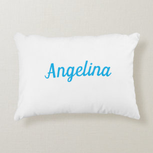 Professional Plain Modern Elegant Blue Your Name Accent Pillow