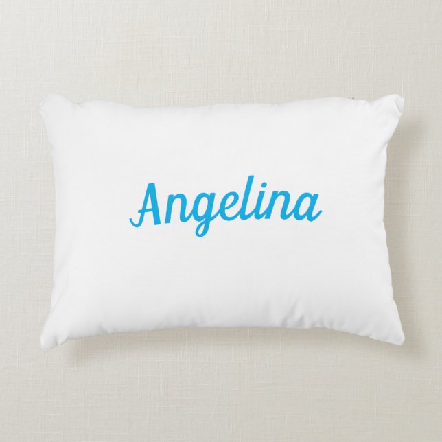 Professional Plain Modern Elegant Blue Your Name Accent Pillow (Front)