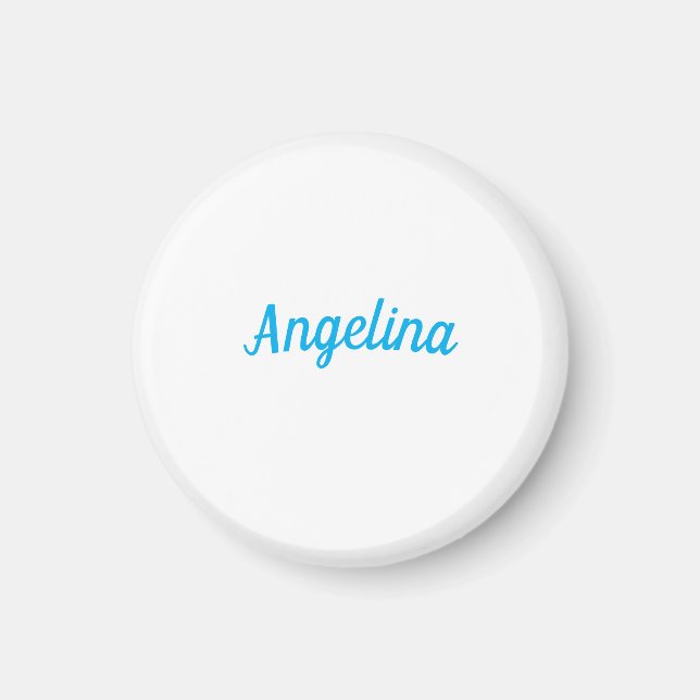 Professional Plain Modern Elegant Blue Your Name Magnet (Front)