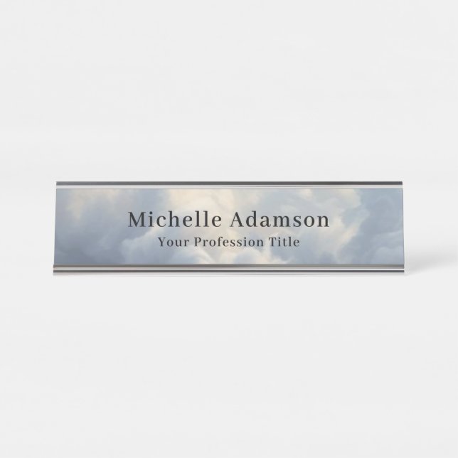 Professional Plain Modern Elegant Desk Name Plate (Front)