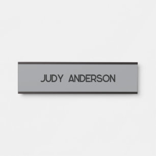 Professional Plain Modern Elegant Grey Door Sign