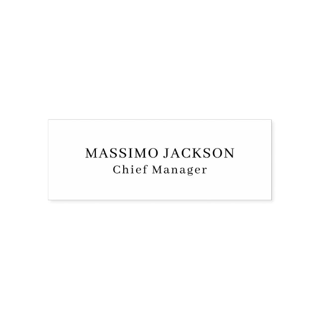 Professional Plain Modern Elegant Self-inking Stamp (Design)