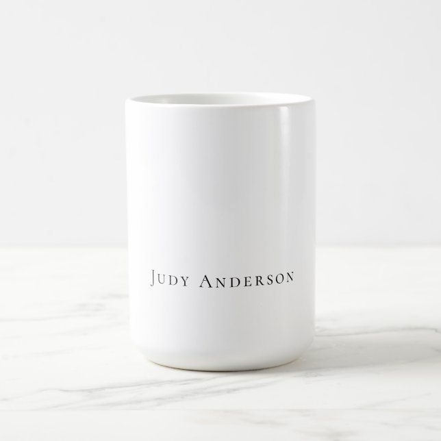 Professional Plain Modern Elegant Your Name Coffee Mug (Center)