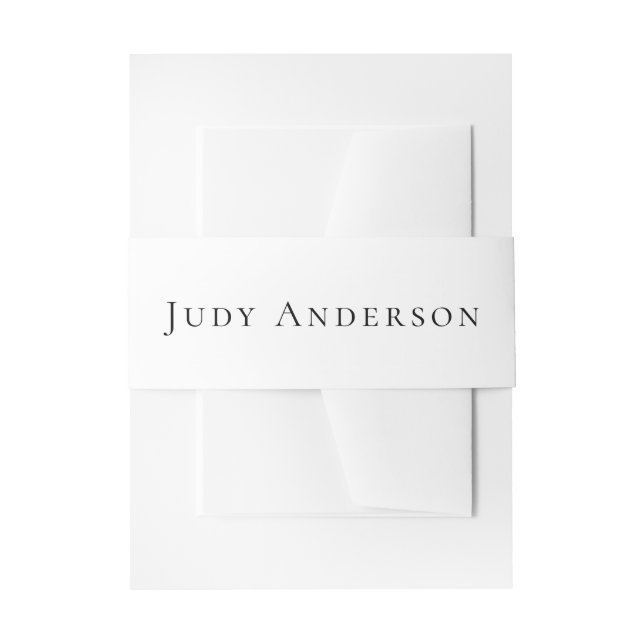 Professional Plain Modern Elegant Your Name Invitation Belly Band (Front Example)