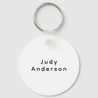 Professional Plain Modern Elegant Your Name Keychain