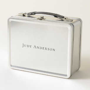 Professional Plain Modern Elegant Your Name Metal Lunch Box