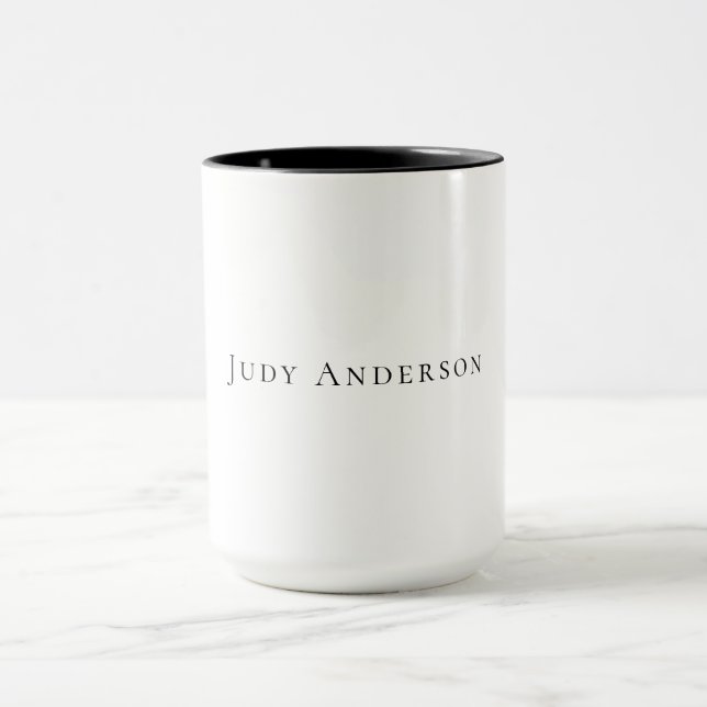 Professional Plain Modern Elegant Your Name Mug (Center)