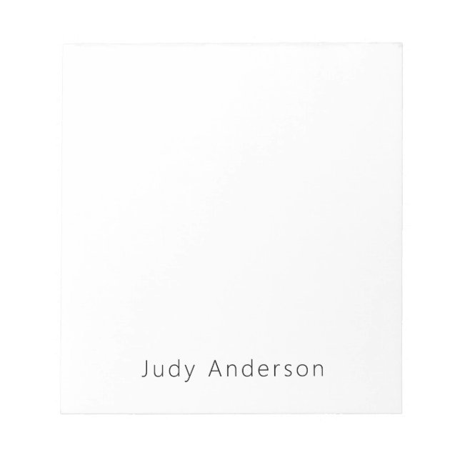 Professional Plain Modern Elegant Your Name Notepad (Front)