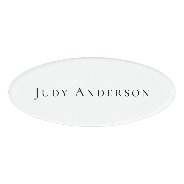 Professional Plain Modern Elegant Your Name Tag (Front)