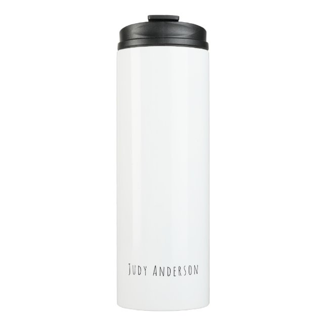 Professional Plain Modern Elegant Your Name Thermal Tumbler (Front)