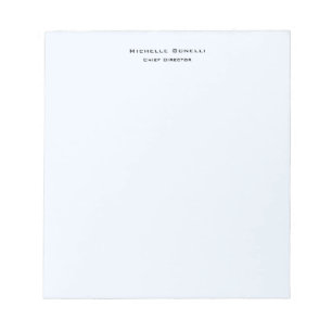 Professional Plain Modern Minimalist Alice Blue Notepad