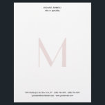 Professional Plain Modern Minimalist Monogrammed Letterhead<br><div class="desc">Check out our modern mimalist templates to help you design your perfect product.</div>