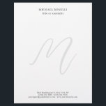 Professional Plain Modern Minimalist Monogrammed Letterhead<br><div class="desc">Check out our modern mimalist templates to help you design your perfect product.</div>