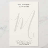 Professional Plain Modern Minimalist Monogrammed