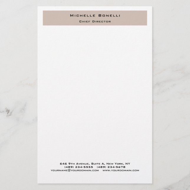 Professional Plain Modern Minimalist  Stationery (Front)