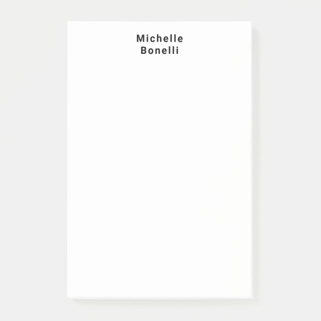 Professional Plain Modern Minimalist White Post-it Notes (Front)