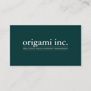 PROFESSIONAL plain modern simple smart dark green Business Card