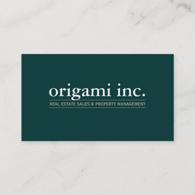 PROFESSIONAL plain modern simple smart dark green Business Card (Front)