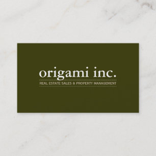 PROFESSIONAL plain modern simple smart olive green Business Card