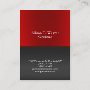 Professional Plain Red Grey Background Unique Business Card
