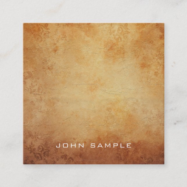 Professional Plain Signature UV Matte Luxury Square Business Card (Front)
