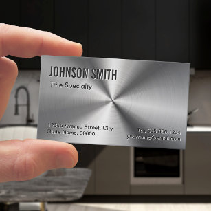 Professional Plain Sliver Radial Metallic Look Magnetic Business Card