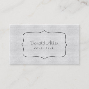 Professional Plain White Elegant Fabric Simple Business Card