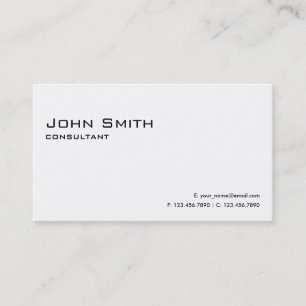Professional Plain White Elegant Modern Simple Business Card