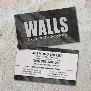 Professional Plaster Paint Wall Services Business Card