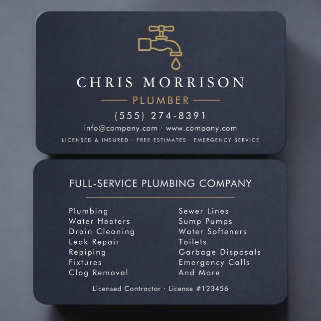 Professional Plumber Business Card (Creator Uploaded)