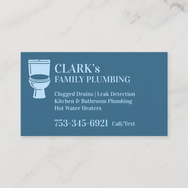 Professional Plumber Kitchen & Bathroom Plumping Business Card (Front)