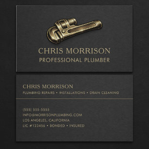 Professional Plumber Wrench Business Card