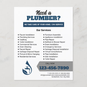 Professional Plumbing Service Water Drop Logo  Flyer