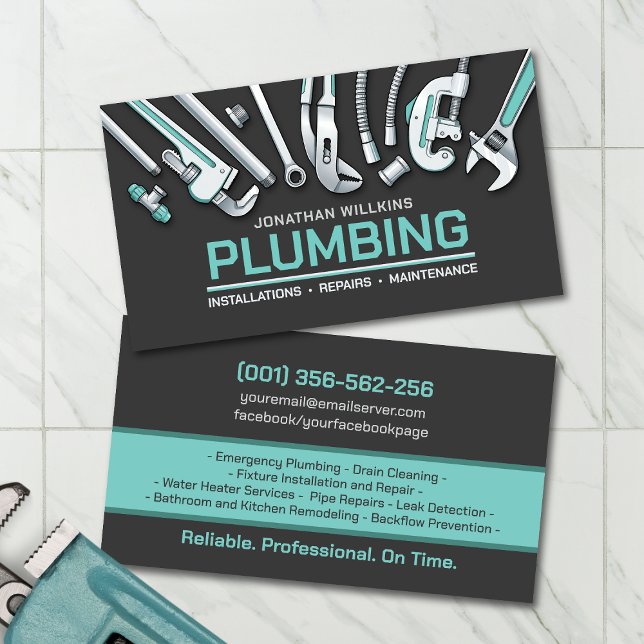 Professional Plumbing Services  Business Card (Creator Uploaded)