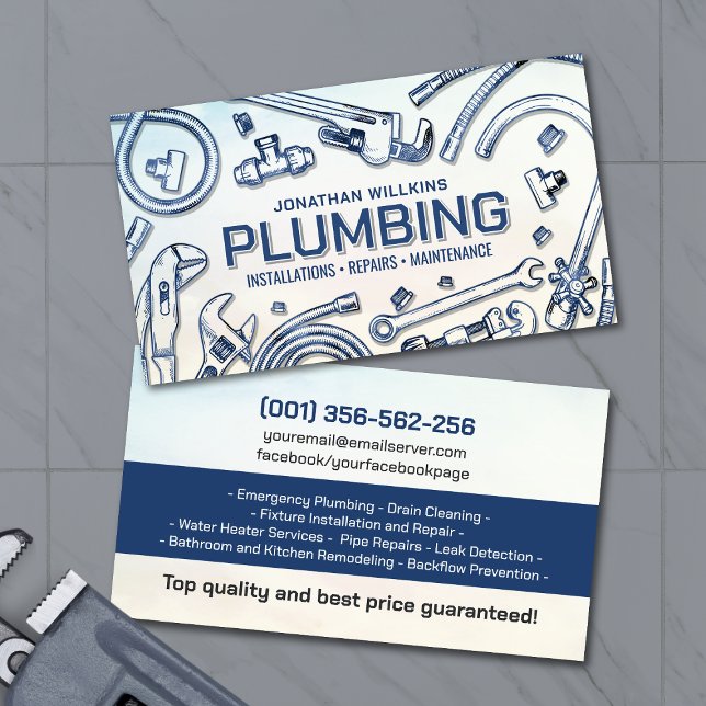 Professional Plumbing Services  Business Card (Creator Uploaded)