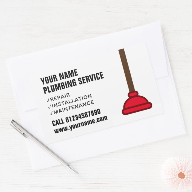 Professional plumbing services business logo sticker (Envelope)