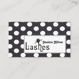 Professional polka dots cat lashes logo business card