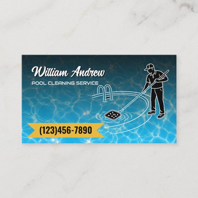 Professional Pool Cleaning Business Card (Front)