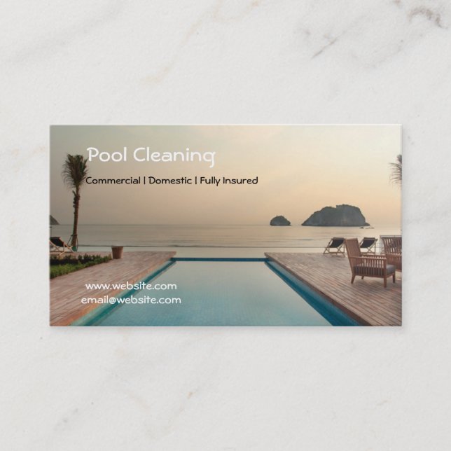Professional pool cleaning business card (Front)